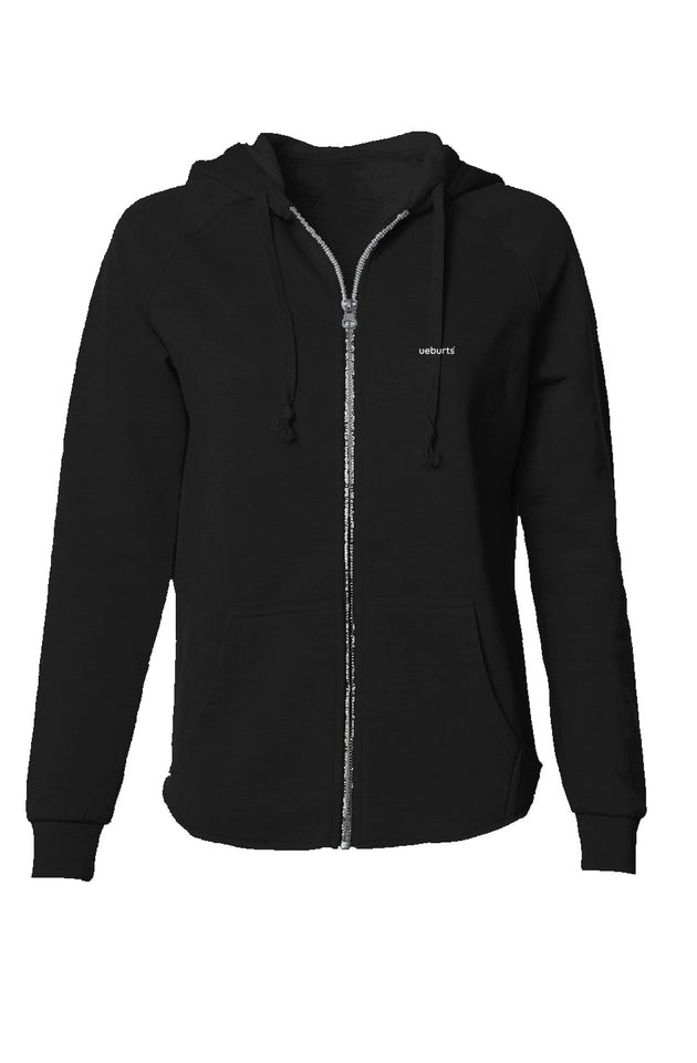 Womens Lightweight Wash Zip Hoodie